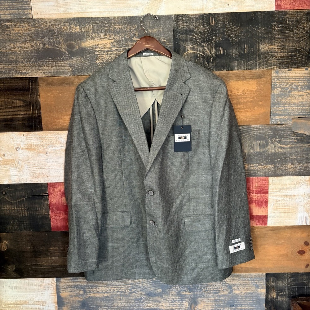Joseph Abboud Blazer Mens 48R Silk Linen Wool JOE Modern Fit Sport Coat Gray NWT